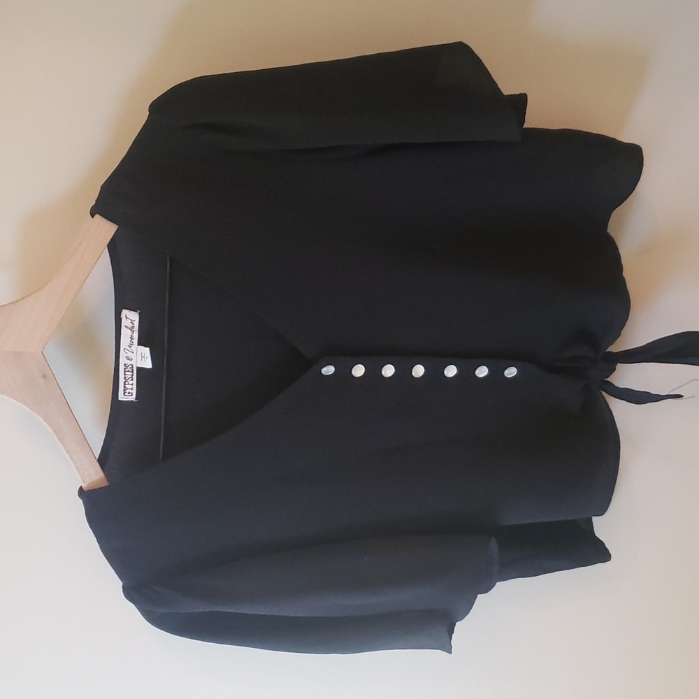 Silky Black Crop Top